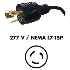 Fluence AC Cord, 15' ( 4572mm ), NEMA L7-15P Plug to M19 Threaded Connector 5/CA