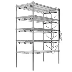 Fluence RAZR Modular Array 4-Tier Retail Kit, 12 48" Light Bars, 120-277V PSU2, DC Cabling for 8" Bar Spacing and Vertical 4-Tier Application, 2' Fixture Frames, Wire Hangers, 11" Dimming Cable, Single Retail Pack