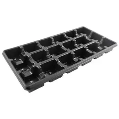 Grower Select 03.50 Square Transport Tray 18 PS Black 110/CS