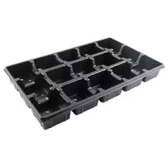 Grower Select 04.50 Square Transport Tray 15 PS Black 70/CS
