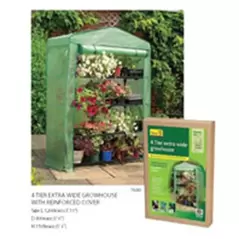 WSP 4 Tier Mini Greenhse Extra Wide 5'3"Hx3'11"Wx19"D