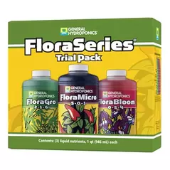 General Hydroponics 3pc 32oz Flora Series Trial Pack w/ FloraGro, FloraMicro, FloraBloom (208/PL)