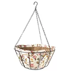 Gardener Select 14" Fabric Hanging Basket Dream Garden Design with Chain Hanger