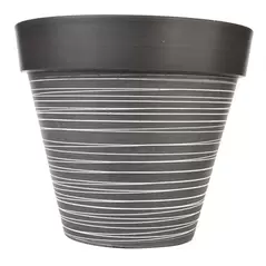 Gardener Select 14" Carved Finish with White Lines Light Grey Planter