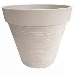 Gardener Select 12" Carved Finish with Light Lines White Planter
