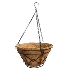 Gardener Select 12" Black Round Plaid Bucket Hanging Basket 12"wx6"h 6/CS