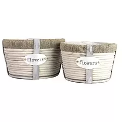 Gardener Select 2pc Grey Willow Flower Basket Planter 6/CS