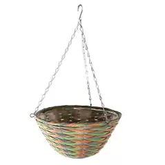 Gardener Select 12" Plastic Round Hanging Basket Grey/Orange/Green 24/CS