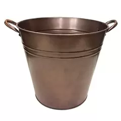 Gardener Select 11" Round Tall Tin Bucket Antique Copper 11"wx10"h 12/CS