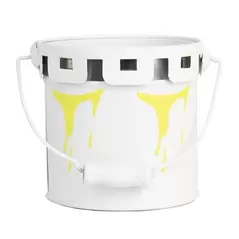 Gardener Select 4" Zinc Paint Pattern Planter Yellow 3.9"x3.9"x3.7"