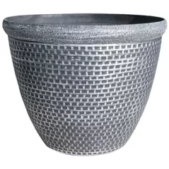 Grower Select 12" Cromarty Planter Black w/Silver Brush 16/CS 3.1gal