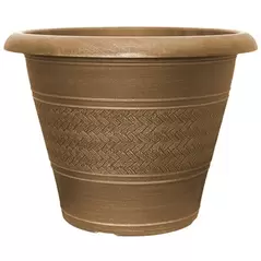 Grower Select 20.00 Rattan Rolled Rim Planter Antique Brass 12/CS
