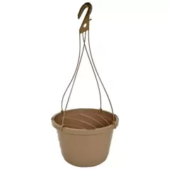 Grower Select 12.00 Twist Hanging Basket 2.32gal With 4-Strand Plastic Hanger Mocha 50/CS