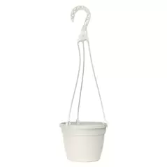 Grower Select 06.00 Bella Hanging Basket With Hanger, Cotton White, 46 per Case, 6in OD x 4.4in H x 4.0in BD , 1.2 Liters, 0.3 Gallon