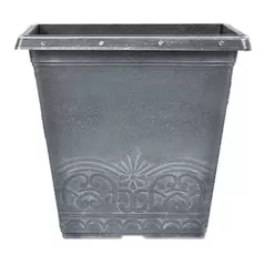 Grower Select 10.00 Winchester Square Planter Aged Black 58/CS, 10.2in OD x 9.3in H x 6.4in BD, 9.5 Liters, 2.5 Gallons