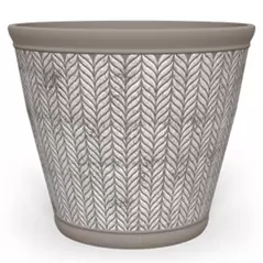 Grower Select 18.00 Whale Tail Round Planter Cappuccino w/White 13/CS, 17.6in OD x 14.19in H, 8.7 Gallons
