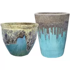 MCarr 16pc Aquapot Planter Pallet Volcanic Milky Blue