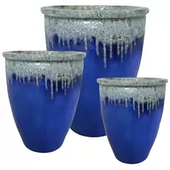 MCarr 6pc Large Rim Planter Pallet Volcanic Light Blue
