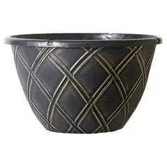 Grower Select 12.00 Lattice Hanging Basket Black w/ Gold Brush w/ 18.00 4-Strand Hanger 50/CS