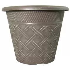 Grower Select 11.00 Nondas Lattice Pot ACP Aged Cappuccino 1.9gal 50/CS - 10.827in OD x 9.5in ID x 8.734in H