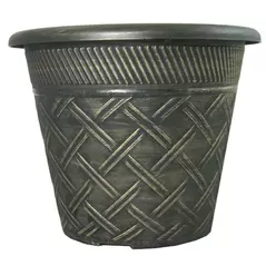 Grower Select 11.00 Nondas Lattice Pot Black / Bronze 1.9gal 50/CS - 10.827in OD x 9.5in ID x 8.734in H