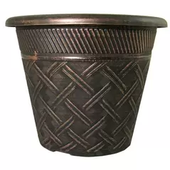Grower Select 11.00 Nondas Lattice Pot Black / Copper 1.9gal 50/CS - 10.827in OD x 9.5in ID x 8.734in H