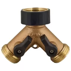 Melnor 2 Way Metal Hose Connector W/ Shut Off Valves