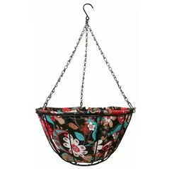 Gardener Select 14" Hanging Basket Black Red Fabric Coco Liner 6/CS