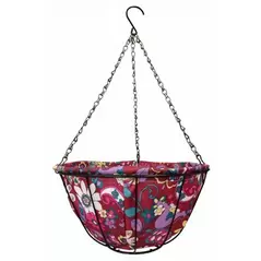 Gardener Select 14" Hanging Basket Red Purple Fabric Coco Liner 6/CS