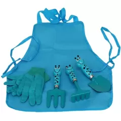 Gardener Select 5pc Kids Tool Set - Apron, Trowel, Rake, Fork & Cotton Gloves