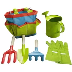 Gardener Select 6pc Kids Tool Set - Trowel, Fork, Spade, Bag, Glove & Watering Can