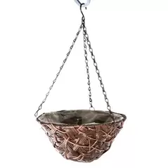 Gardener Select 12" Hanging Basket Round Brown Wicker 3 Strand Hanger 12/CS
