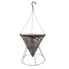 Gardener Select 14" Coffee Cone Hanging Basket with Black Stand & 3 Strand Black Stiff Hanger