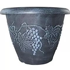Grower Select 18.00 Grapevine Pot Black With Blue Wash Each 410/PL, 18.11in OD x 18.11in H x 13.78in Base, 10.3Gal