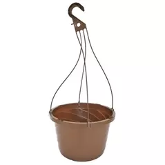 Grower Select 12.00 Twist Hanging Basket 2.32gal With 4-Strand Plastic Hanger Brown 50/CS