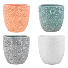 MCarr 16PC 5" Small Floral Planter Set Mixed