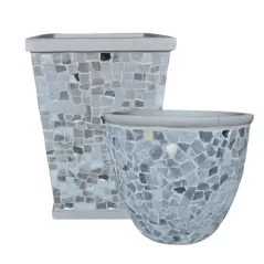 MCarr 28PC Tile Planter Plt Mosaic Cement