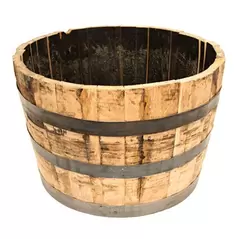 Real Wood 26" Half Oak Barrel Planter