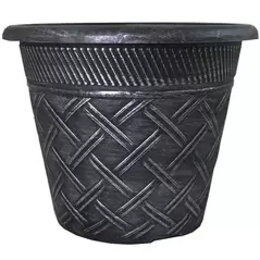 Grower Select 11.00 Nondas Lattice Pot Black / Silver 1.9gal 50/CS - 10.827in OD x 9.5in ID x 8.734in H