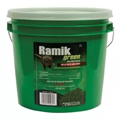 NGN Ramik Green Rodent Bait 3/16" Pellets 45x43g Packs per Pail Rodenticide ( Diaphacinone )