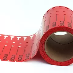 DPI 1000/Roll 7x3/4" Red Sold Tags