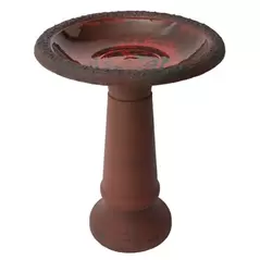 Algreen 20"x20"x20" Plastic/ Stone Composite Birdbath Red