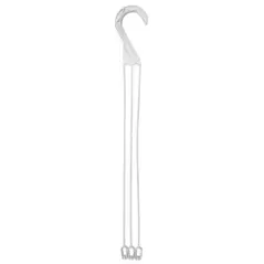 DLN E10L LONG 3 STRAND PLASTIC HANGER WHITE 50/BG 9BG/CS