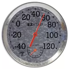 Headwind 8" EZ Read Metal Dial Thermometer/ Hygrometer Antique Aluminum