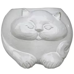 MCarr 13.4" Cat Planter White