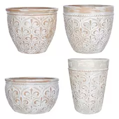 MCarr 26pc Fleur De Lis Planter Pallet Antique White