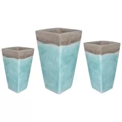 MCarr 15pc Tall Smooth Planter Pallet Volcanic Milky Blue