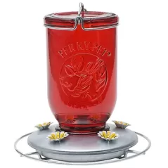 Perky Pet Red Mason Jar Hummingbird Feeder