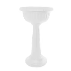 Bloem 18" Grecian Pedestal Urn Casper White