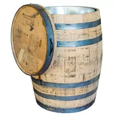 Real Wood 26"x26" Whole Whiskey Barrel With Liner